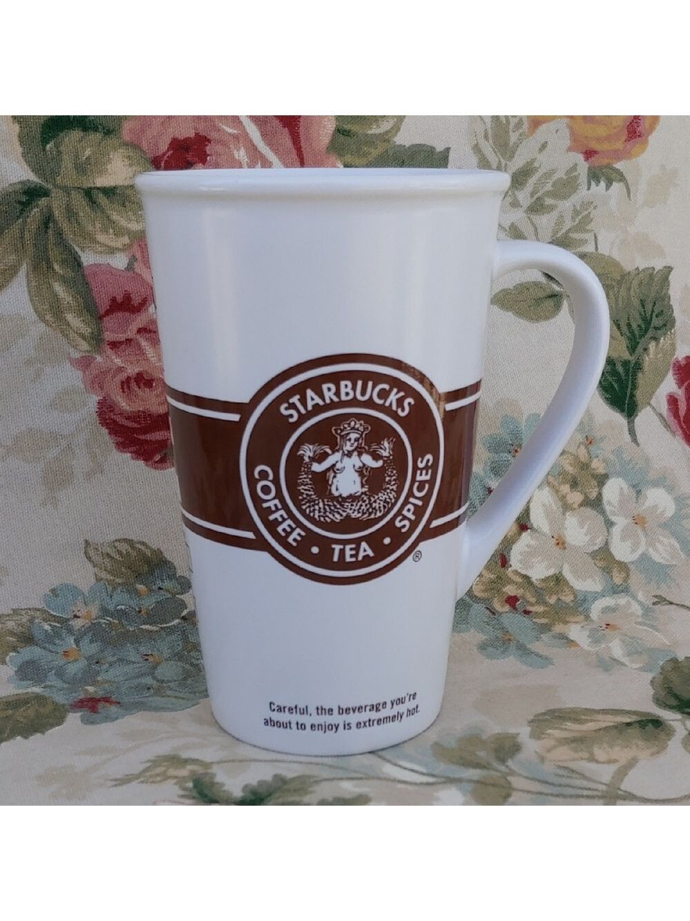 Starbucks Vintage 2008 Tall Ceramic Mug with Original Brown Siren Logo 16 fl oz